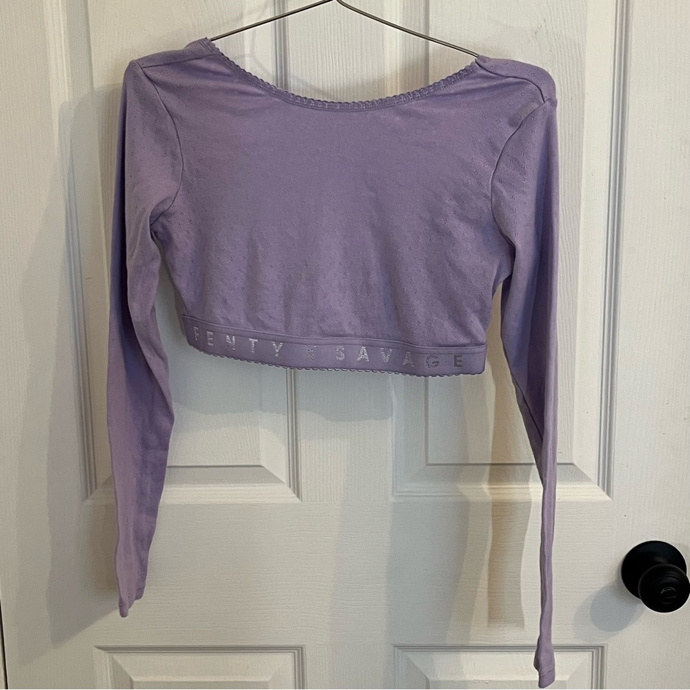 Savage X Fenty Lavender Long Sleeve Crop Top